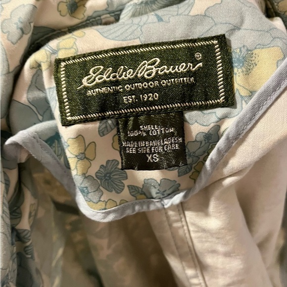 Eddie Bauer Floral Utility Jacket - Green-blue and Cream women’s size XS - Picture 2 of 4